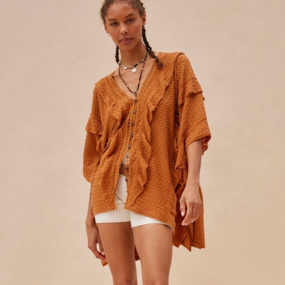 Free People flora tumic top pretty Penny copper small oversized